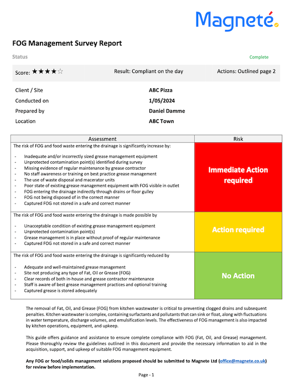 Monitoring fat, oil, and grease levels to meet compliance standards